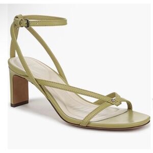 Vince Marilyn Green Leather Strappy Block Heel Sandals Womens 6M EUR 36
